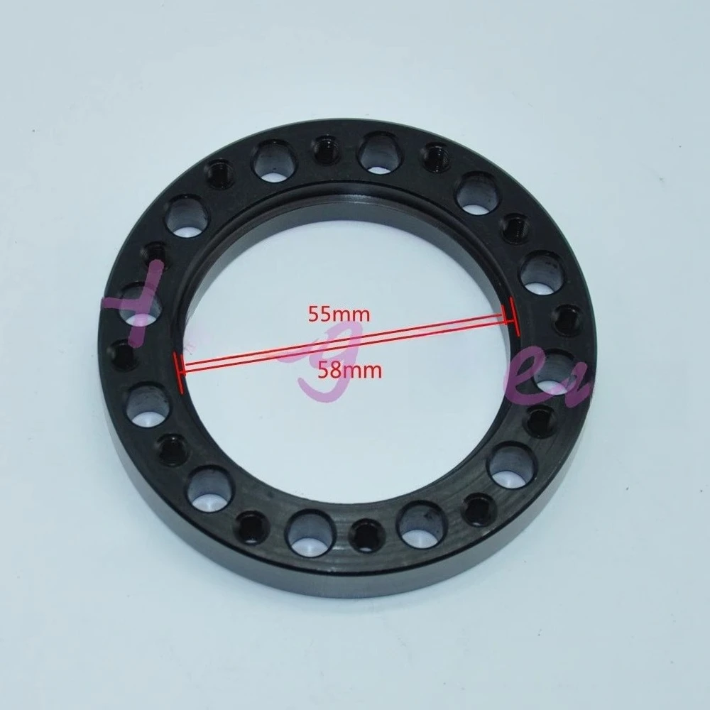 Black aluminum alloy racing steering wheel heightened, steering wheel adapter gasket 13mm/0.5 inches