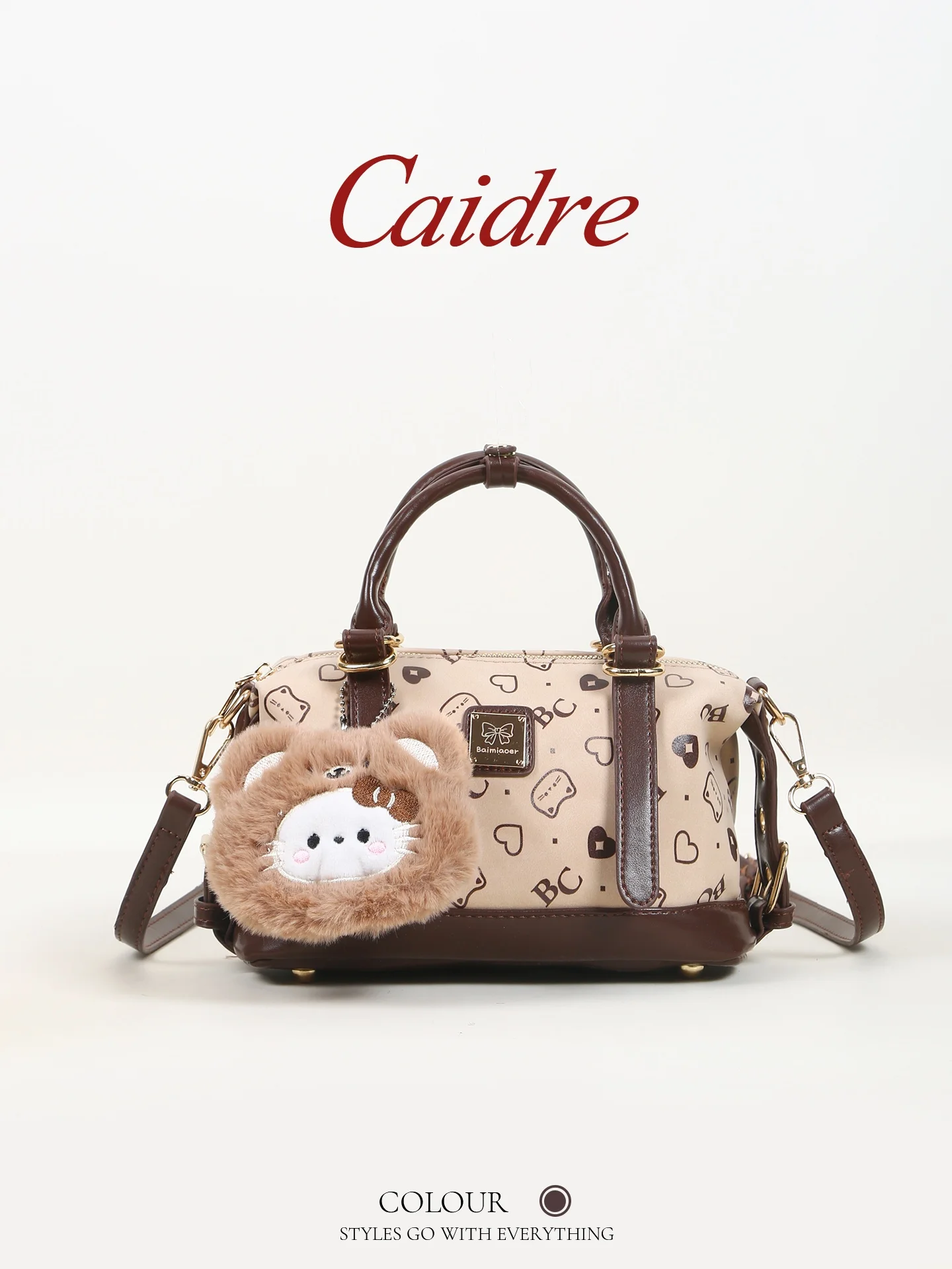 

Caidre Cute Handbag Women's Birthday Gift Boston Pillow Bag Single Shoulder Slant Cross Small Bag Soft PU Pure Color
