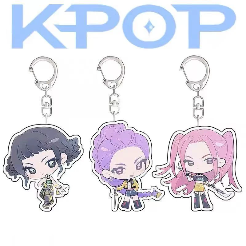 Anime K-Pop Demon Hunters sleutelhanger hanger Huntr-X sleutelhanger - Fan Art zelf gemaakte acryl charme klassiekers game collectie cadeau