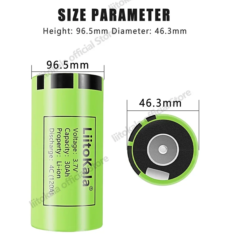 10-30PCS LiitoKala 4695E 30Ah 3.7V Lithium Battery High Power 120A for DIY 12V 24V 36V Automotive Ignition Energy Solar Inverter
