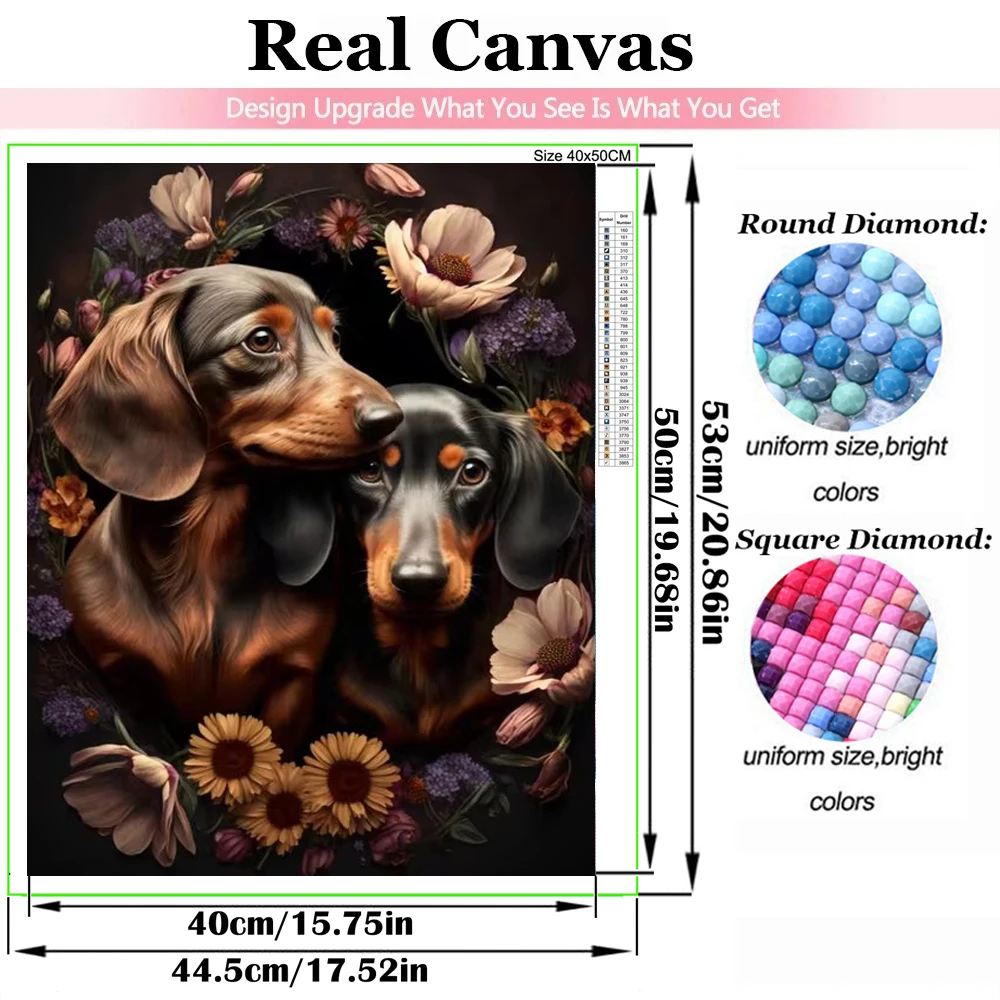 Full Kit Black Dachshund Family Diamond Painting Dog Rhinestones Animals Picture Sale Beads Mosaic Jewelry Cross Stitch New 2024