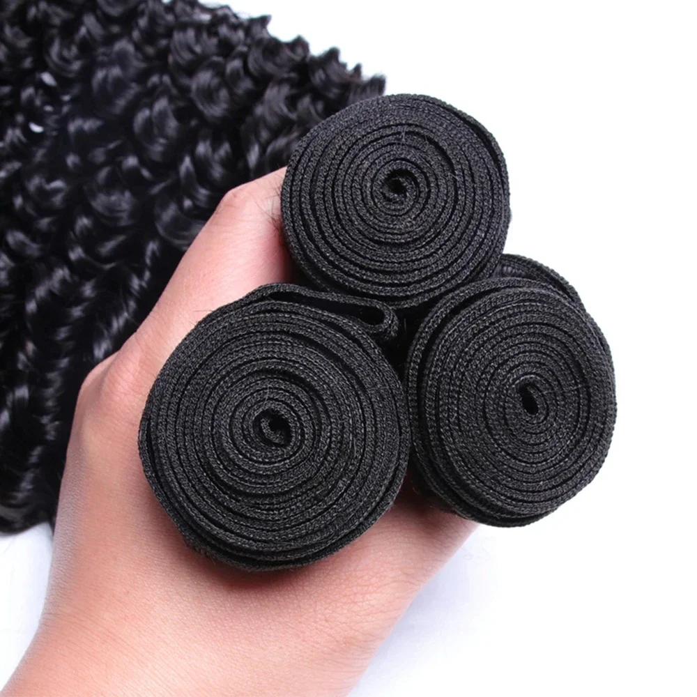 40 Inch Deep Curly Wave Human Hair Bundles For Women 1/3/4 Pieces Natural Colored Water Wave Human Remy Hair Extension Bundles