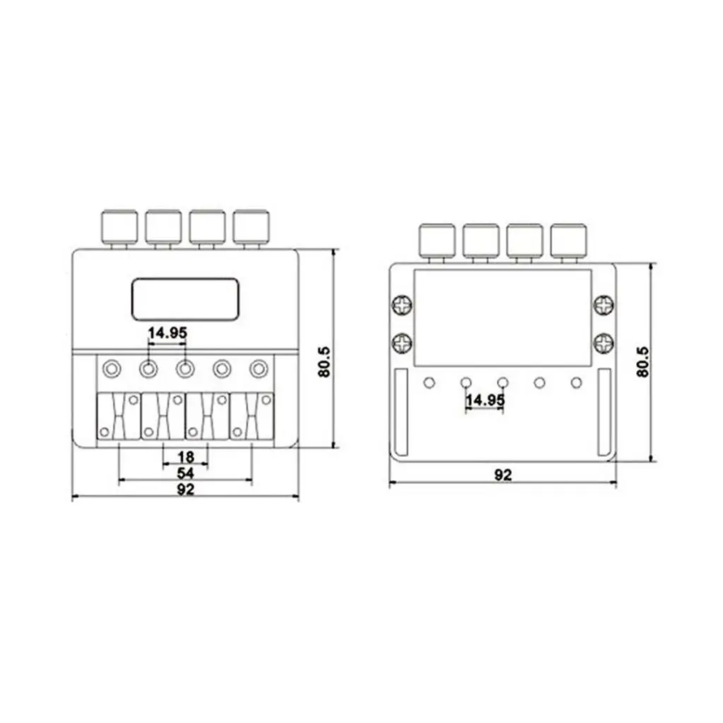 1 Set 4 String Headless Bass Guitar Bridge System Electric Bass Part for Headless Electric Bass Replacement