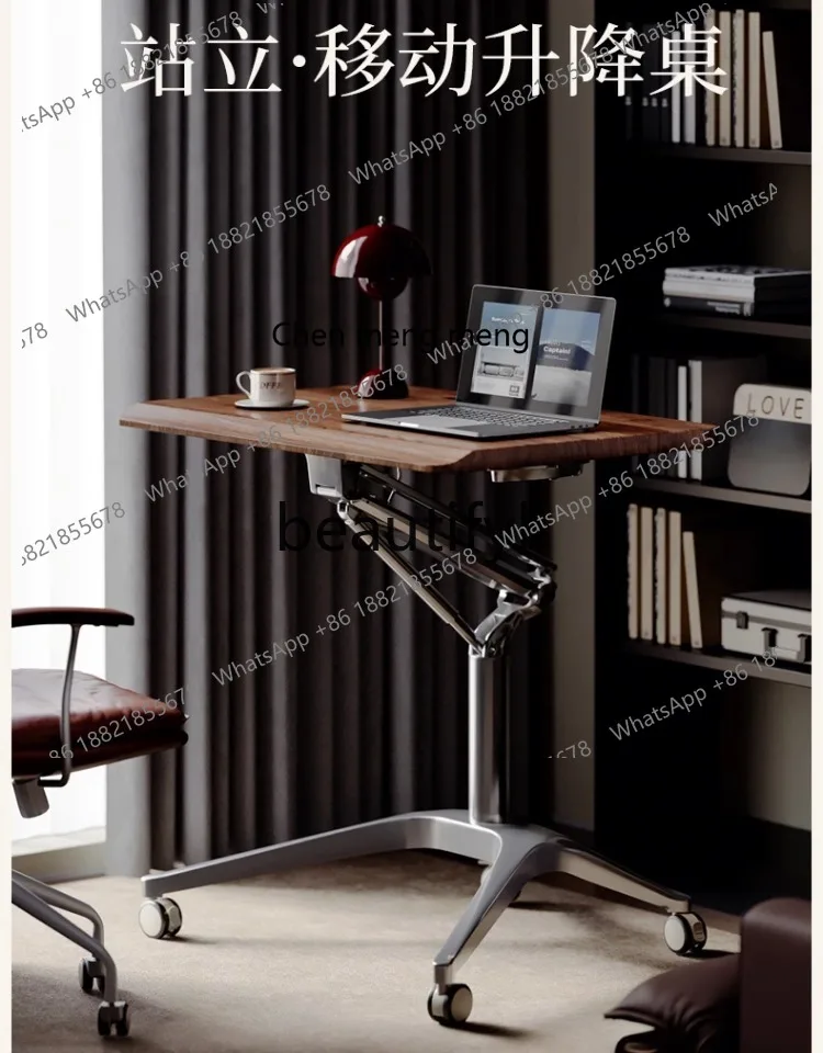 X Height Adjustable Computer Desk Workstation Home Writing Office Small Laptop Movable Desk
