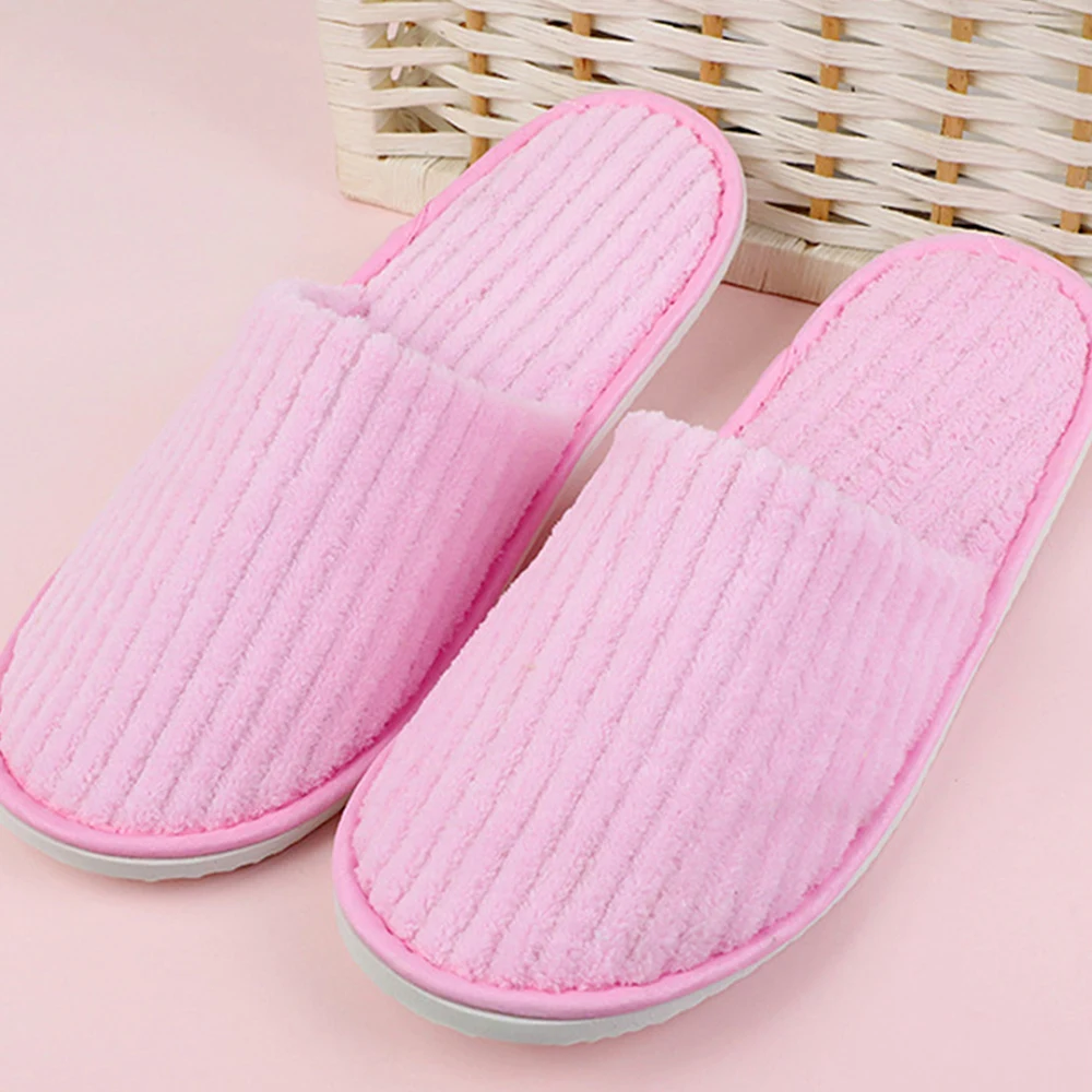 Koraal Fleece Mannen Vrouwen Goedkope Wegwerp Hotel Slippers Zachte Glijbanen Thuis Reizen Spa Slipper Hospitality Home Gastenschoenen