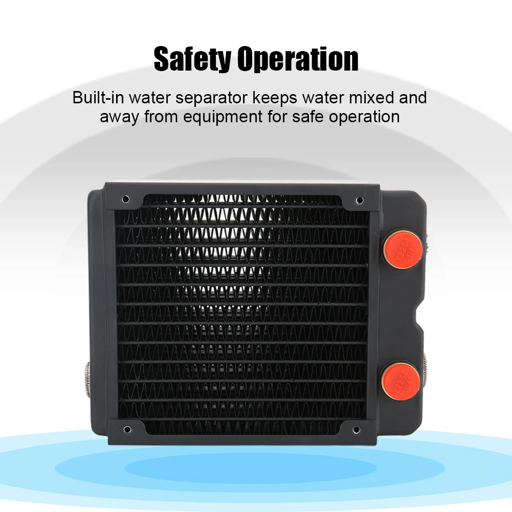 Computer Radiator PC Water Cooling Heatsink Computer Water Cooling Copper Radiator 3-Layer 12-Tube PC Cooler Heatsink 120mm G1/4