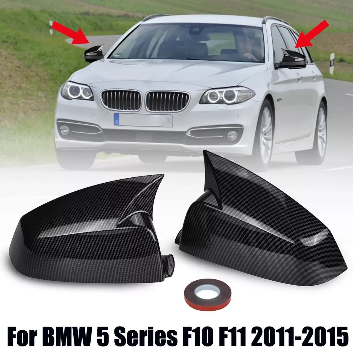 

For BMW 5 6 7 Series E60 E61 E63 E64 F01 F02-F04 F06 F07 F10 F11 F12 F13 Side Wing Rearview Mirror Cover Cap Mirror Caps Trim