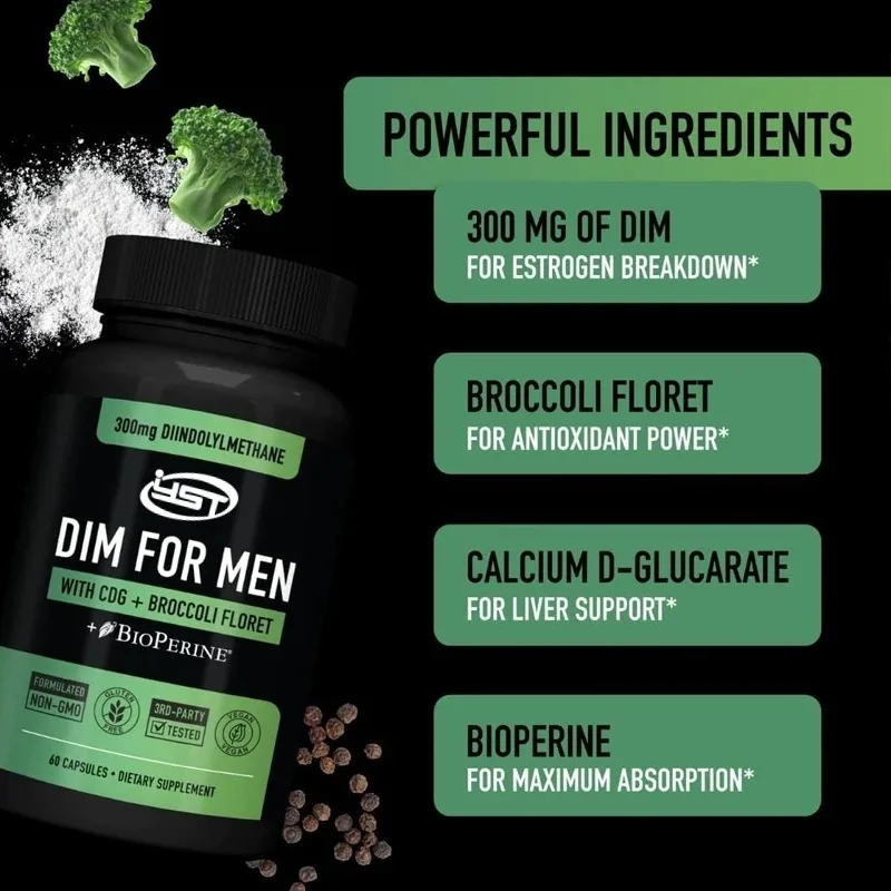 DIM Men, Estrogen Blockers | Men\'s Hormone Balance and Fitness Booster Supplements with Diindole Methane and CDG