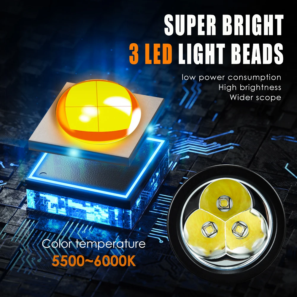 Imagem -02 - Uniquefire-super Brilhante Mergulho Lanterna Led Ipx8 Impermeável Mergulho Tocha para Debaixo Dágua Caverna do Mar à Noite 3000 Lumen D03