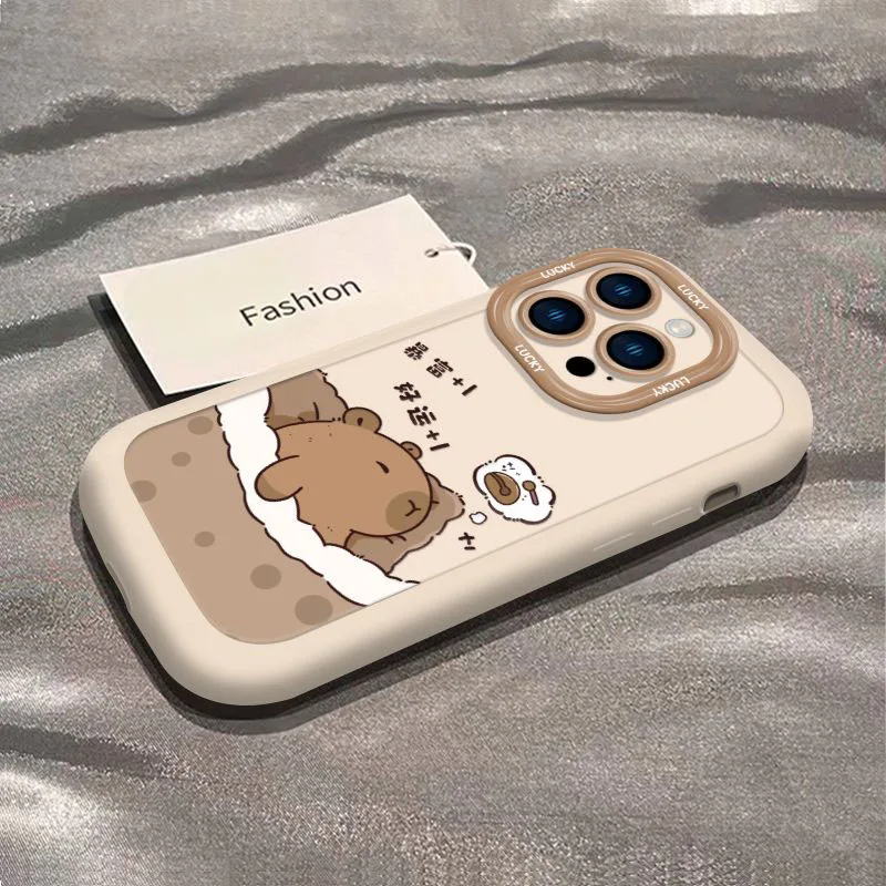 New Miniso Capybara 16 IPhone 15 Case Cute 12 13 14pro Cartoon Xsmax Anti Slip Xr Silica Gel 11 Ultrathin Soft Shell Girl Gifts