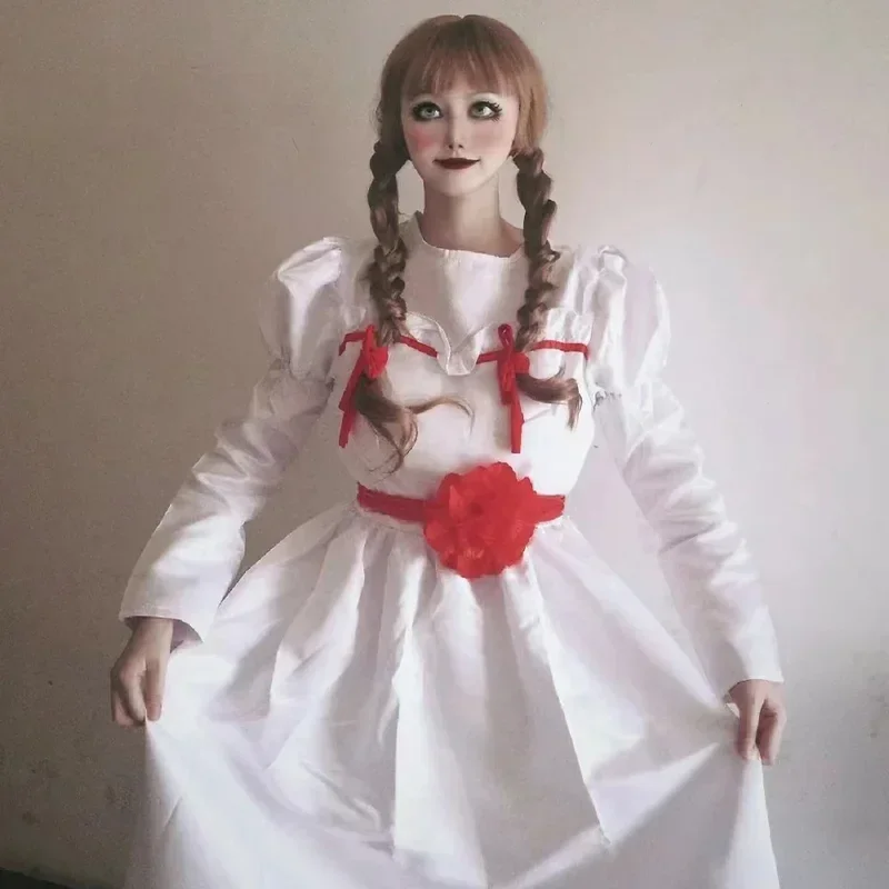 

SN66 Anime Conjing Doll Annabelle Dresses Cosplay Costumes Wig Suit Halloween Carnival Party Dress Up Female Child Adult UnifW &