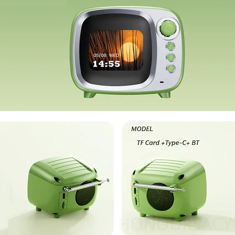 متعددة الوظائف الذكية سمّاعات بلوتوث سطح المكتب عرض الطقس الرجعية المنبه كلمات عرض الضوضاء البيضاء راديو FM Soundbox #4