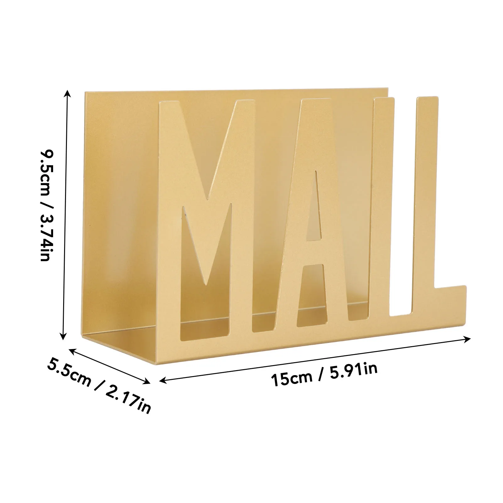 Desktop Mail Holder Metal Stylish Hollow Design Mail Organizer Storage Rack for Bills Letters Papers for Home Livingroom Study - view 2