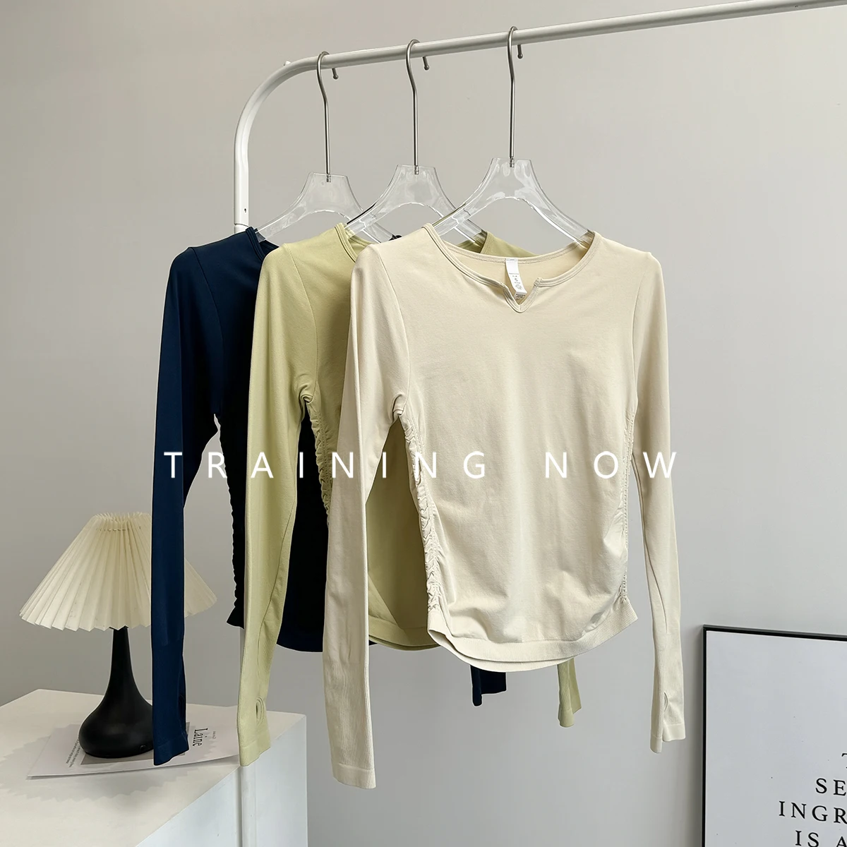 

Фитнес-топ с длинными рукавами для женщин на осень, утренний бег, упражнения, профессиональная быстросохнущая одежда, модная одежда для пилатеса