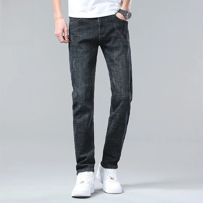 

Bla Slim Fit Men's Jeans Brand Spring 2026 Trendy Versatile Mid-Waist Cotton Polyester Blend Wear Resistant