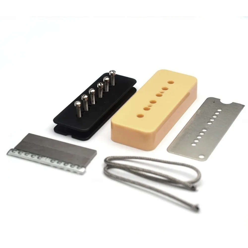 

[Pickup DIY Kits] P90 Pickup Kits- Plasitc Bobbin/Alnico V or Alnico II Adjustable Pole Piece/Braided Waxed Cable for LP Guitar