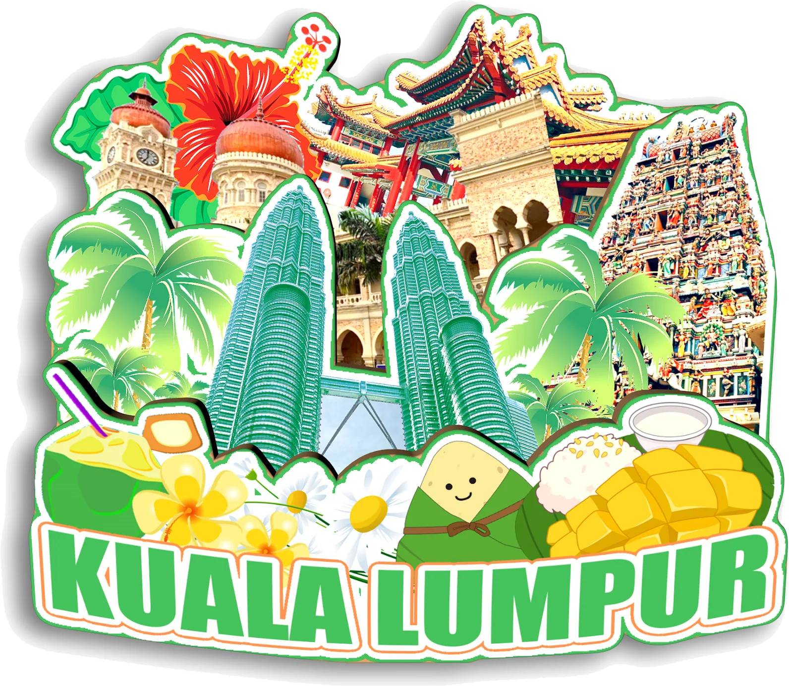 كوالالمبور لانجكاوي سيمبورنا بوتراجايا سانداكان كوانتان ماليزيا مغناطيس الثلاجة هدية تذكارية للسفر #4