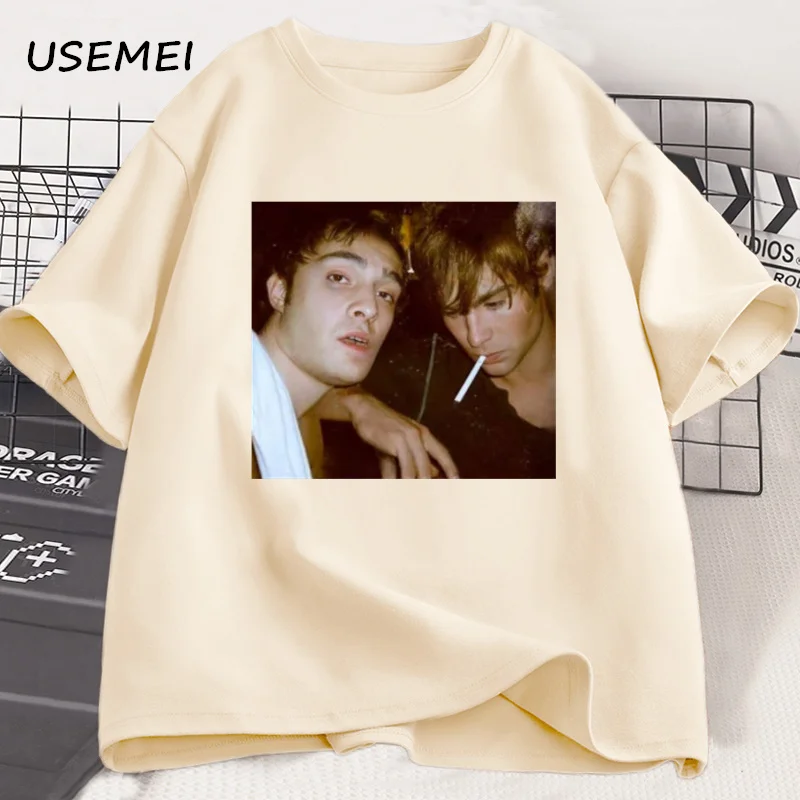 Chuck and Nate Gossip Girl Tee Women Men Oversized T Shirt Vintage 90s Fashion Aesthetic Trendy Y2k T-shirt Streetwear Clothes