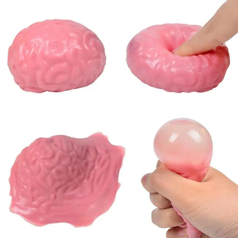 Realistic Antistress Toys Novelty Brain Toy Squeezable Relieve Stress Ball Squishy Brain Toy Halloween Decor