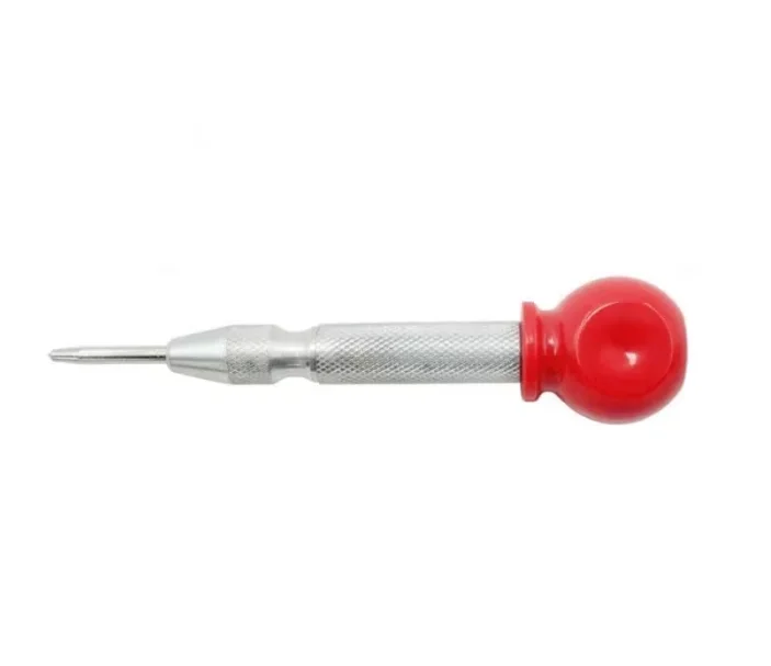 Silver Automatic Spring Loaded Center Punch Drill Bit Window Breaker Glass Eyelet Tool for Emergency Escape