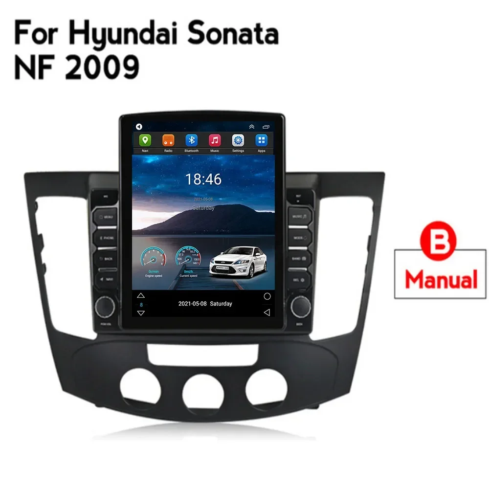 Tesla Type Android14 Car Radio For Hyundai Sonata NF 2008 - 2010 Navigation GPS Screen Android Auto 5G Stereo Wifi Video Carplay