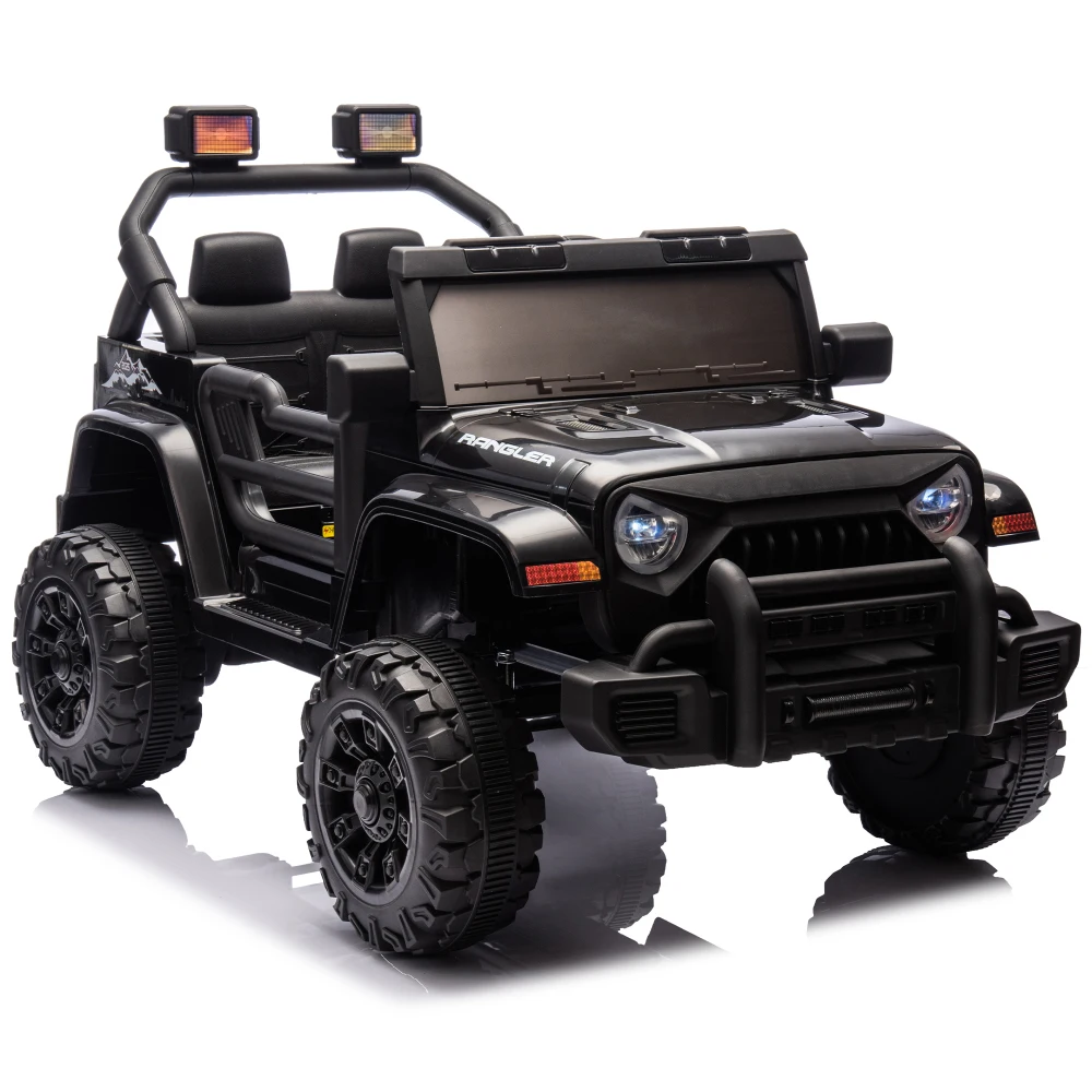 12V kinderrit op elektrische auto met ouderbediening, dubbele aandrijving, vierwielophanging, met muziek, Bluetooth, MP3, USB, met koplampen