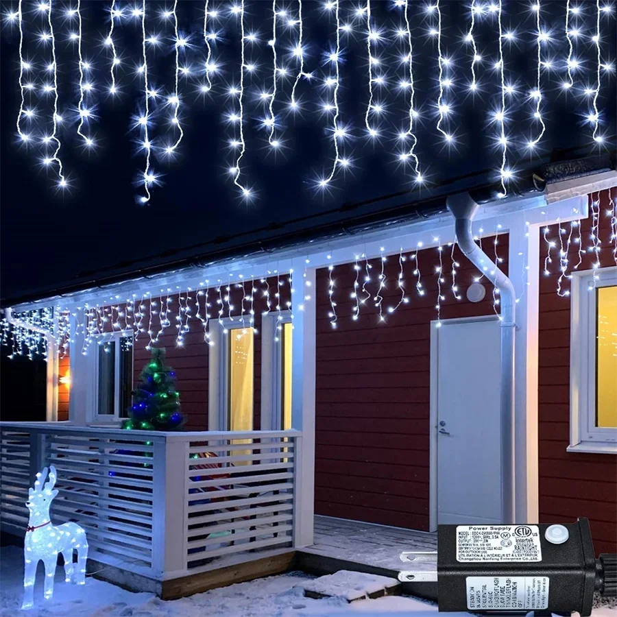 24V 30M 1200 LED Icicle Lights Outdoor Icicle Christmas Lights Waterproof  Icicle Fairy Lights for Wedding Party Holiday Decor