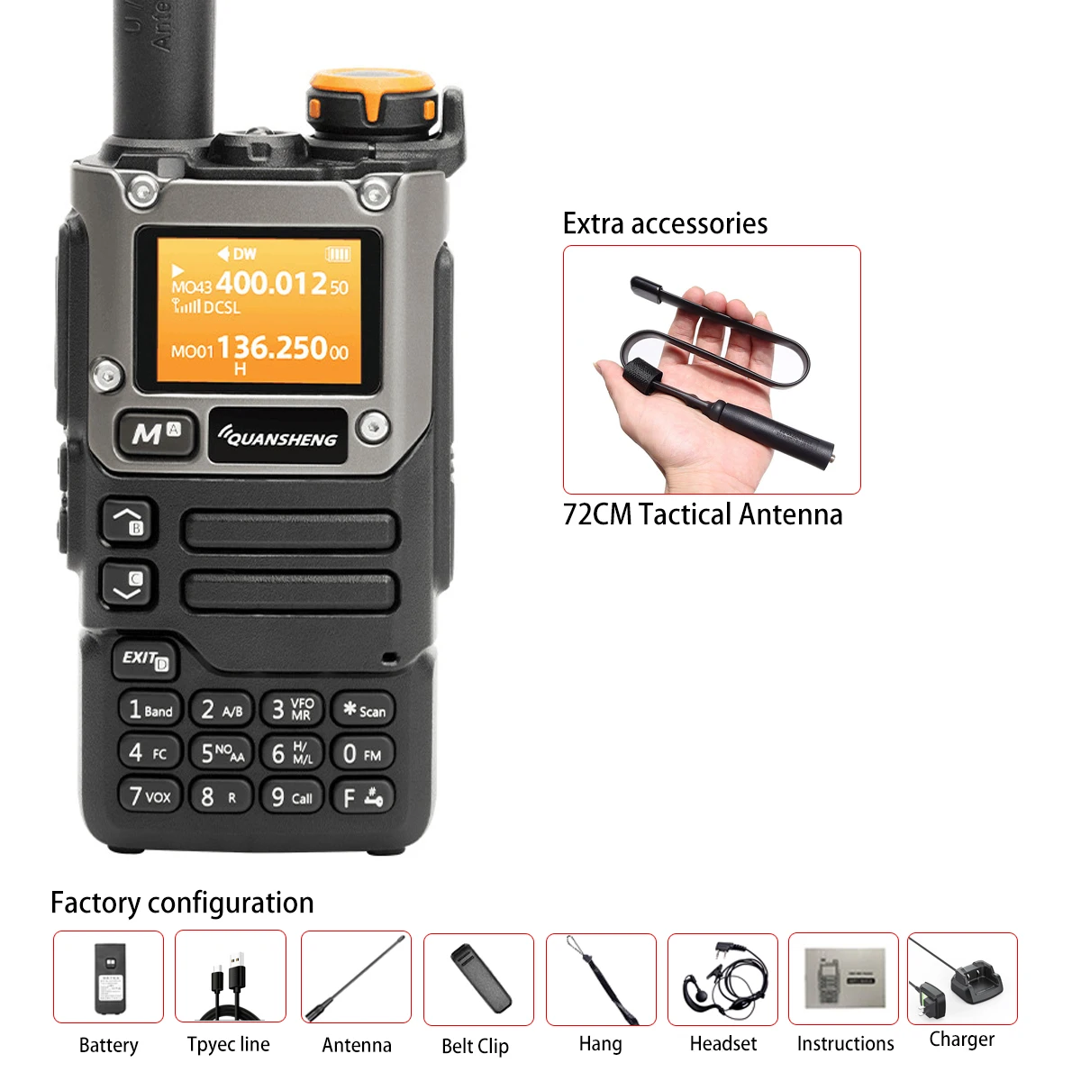 Quansheng UV-K5 Walkie Talkie 5W Air Band Radio Tyep C Charge UHF VHF DTMF FM Scrambler NOAA Draadloze Frequentie Tweeweg CB Radio