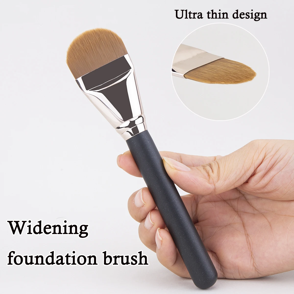 Foundation Makeup Brush Widen Round Head Ultra-thin Foundation Makeup Brush Liquid Foundation Flat Head Facial Mask Makeup Tool