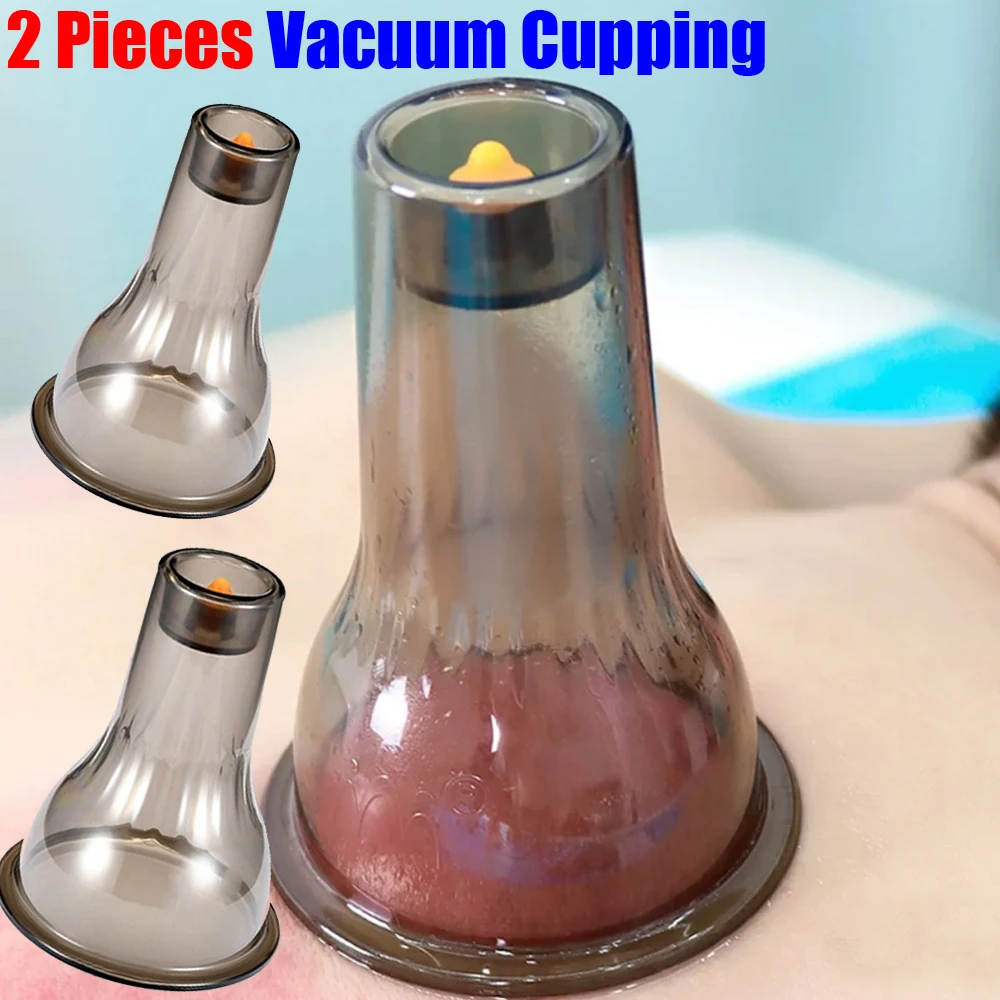 2 Pieces Chinese Medicine Vacuum Cupping Professional Therapy Set Skin Massage Slimming Body Fat Burner Smart Cupping Cellulite