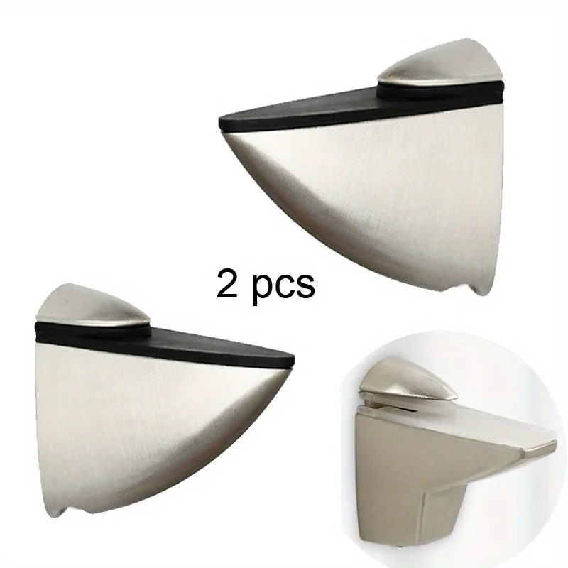 2pcs Adjustable Alloy Glass Shelf Holder Home Improvement Clamp Brackets Chrome Bathroom Support Clamps Bracket Shelves Holder