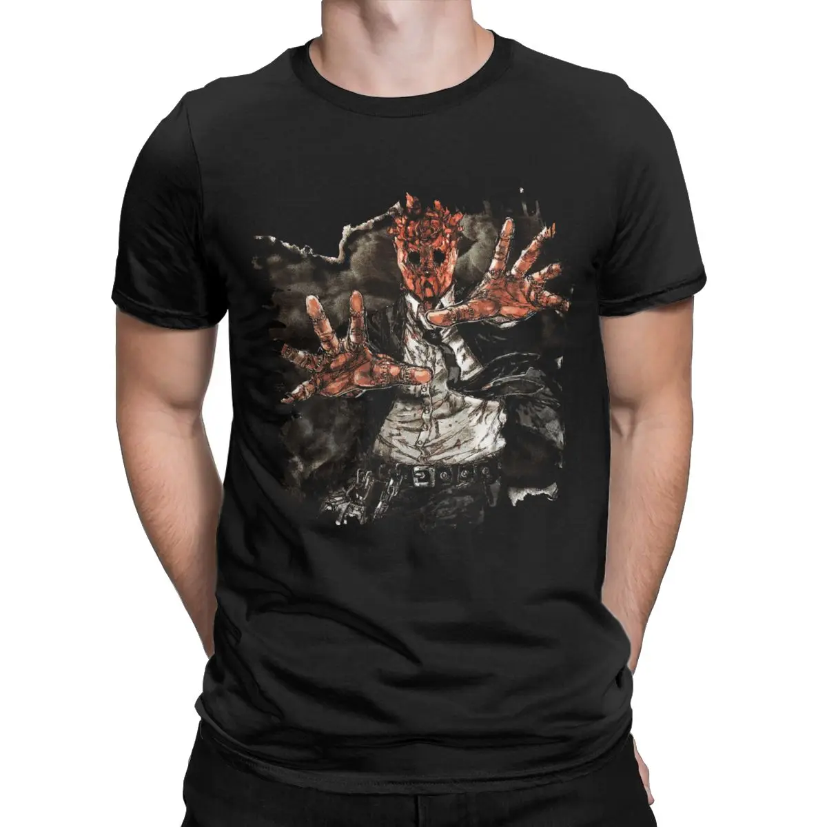 Men's T-Shirt Dorohedoro kaiman nikaido hungry bug Cotton Tees Short Sleeve anime T Shirt Round Collar Tops Plus Size clothing