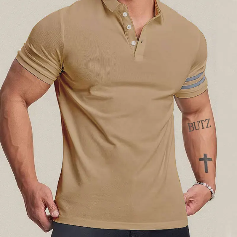 shan cross-border casual men's polo shirt with bead cloth quick drying breathable men's summer slim-fit men's lapel T-shirt