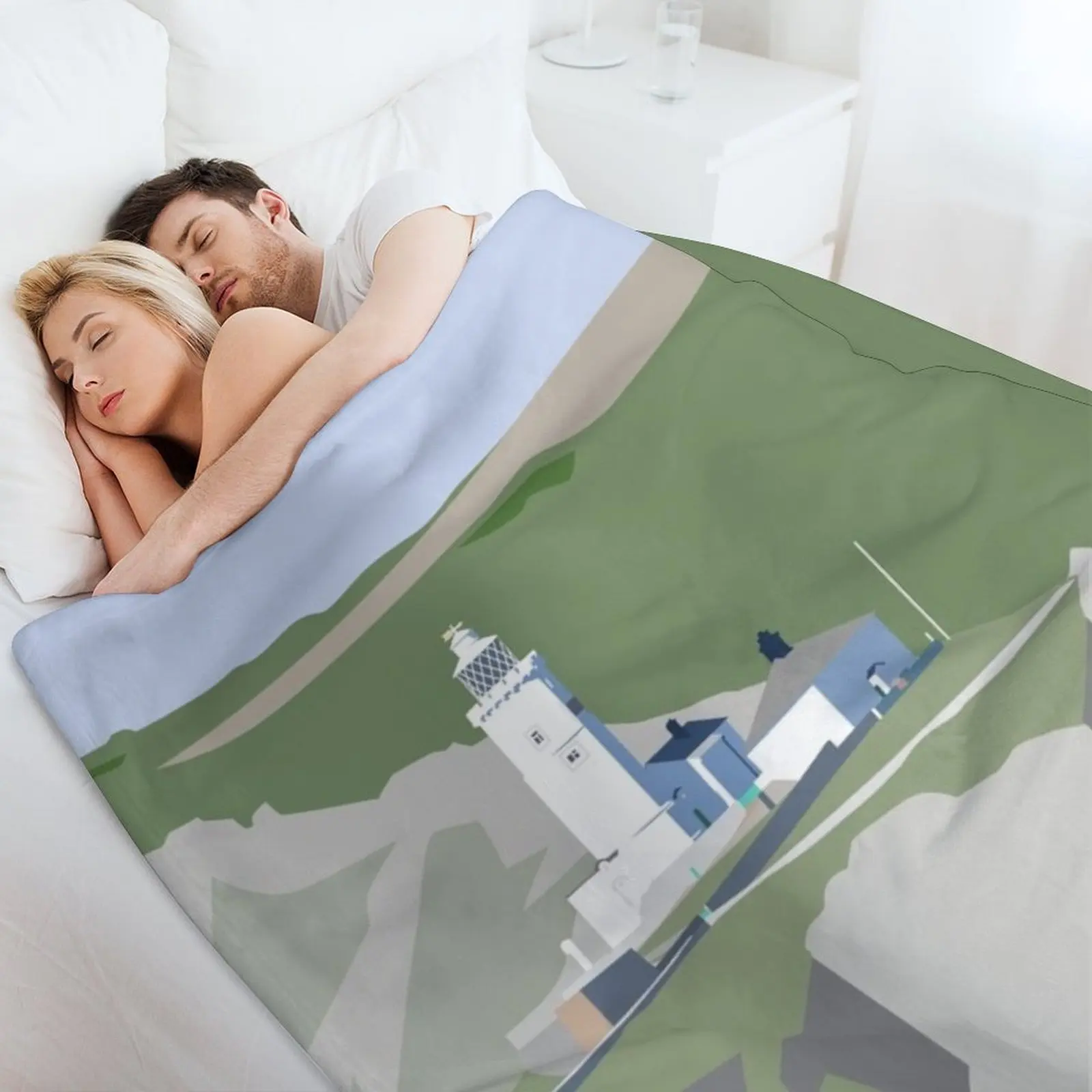 ابدأ نقطة المنارة من البحر رمي بطانية البطانيات للطفل السياحية أنيمي لحاف البطانيات