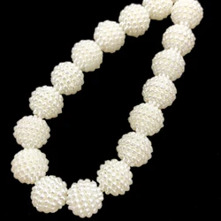 10-20mm 5-20Pcs Imitation Pearl Rice White Pearl Yangmei Ball Beads DIY Jewelry Making Necklace Bracelet Accessories Wholesale