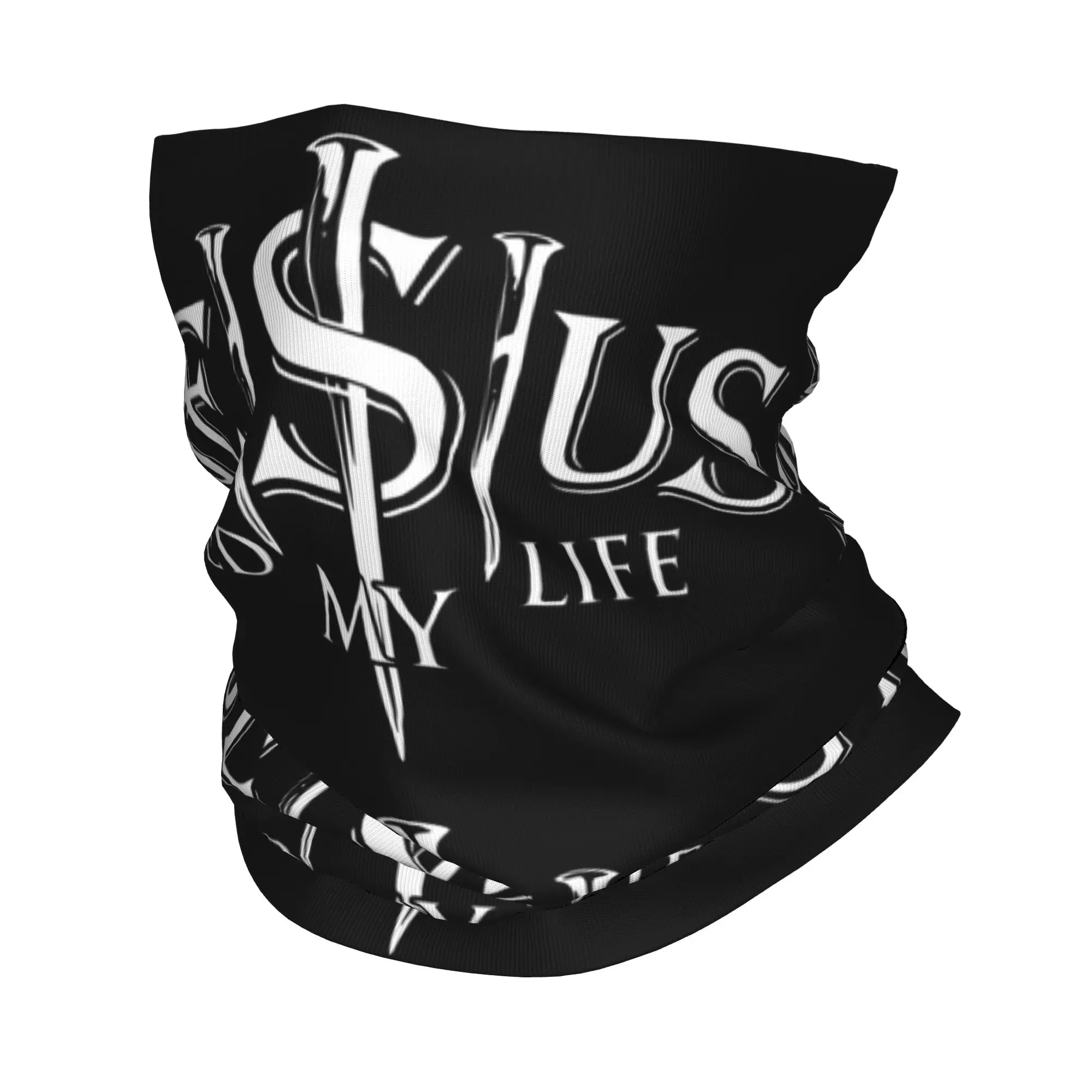 

Custom Jesus Saved My Life Bandana Neck Gaiter Windproof Face Scarf Cover Men Christ Christian Faith Headband Tube Balaclava