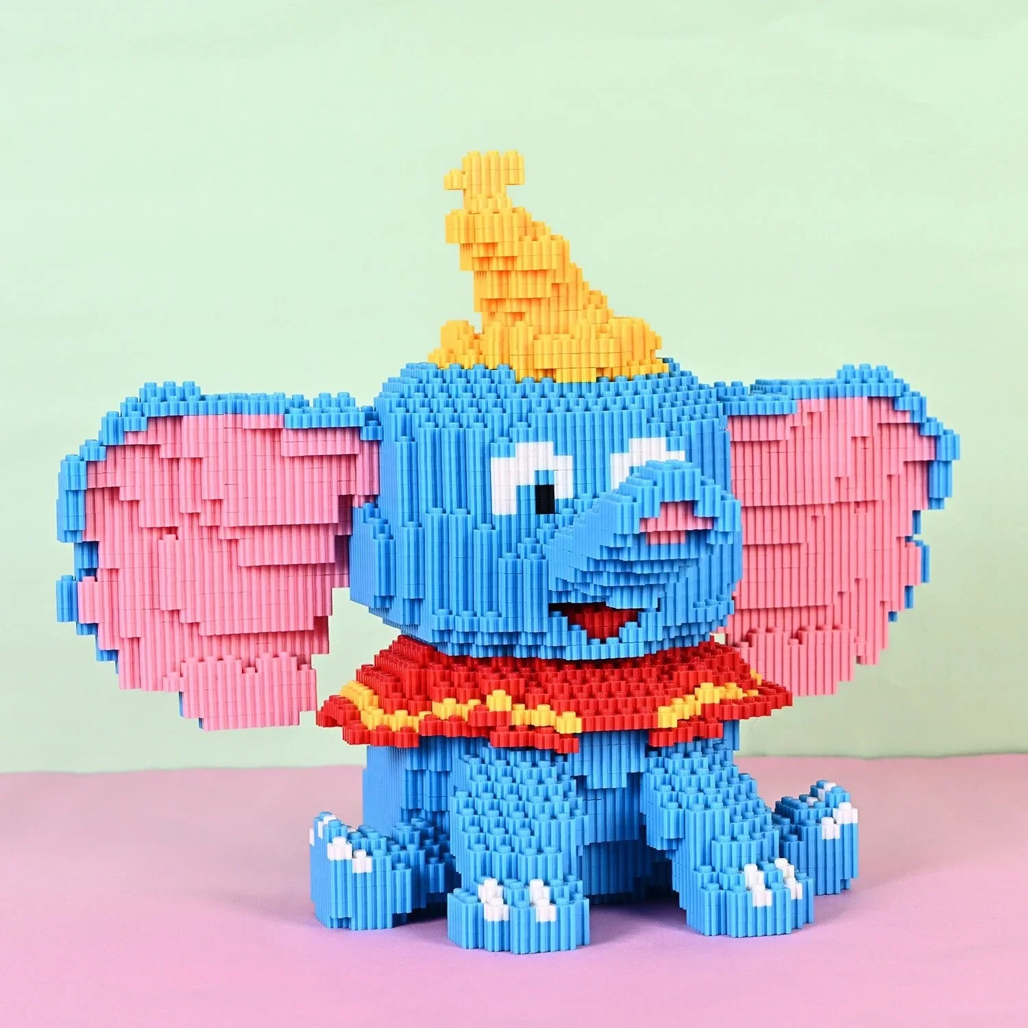 Disney New Dumbo Gear Type Splicing Building Blocks Cartoon DIY 3D Doll Puzzle Children\'s Toys Birthday Gift for Boys and Girls