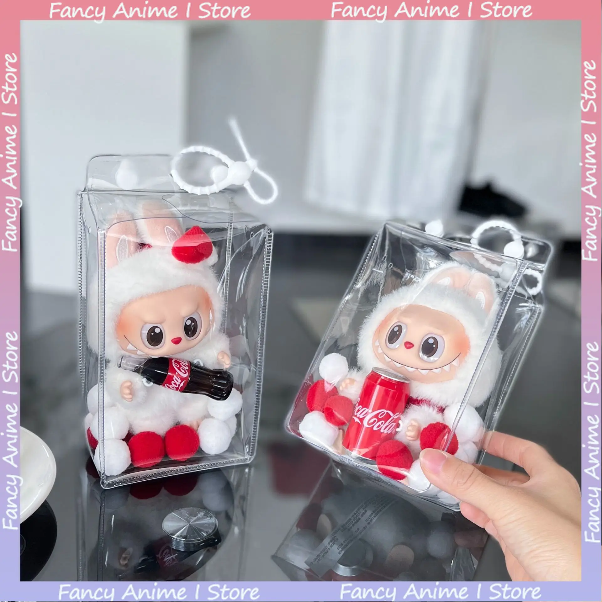 

Прозрачный защитный чехол для Labubu, коробка-органайзер для кукол Labubu 15-17 см, уличная витрина с брелоком, аксессуары для кукол