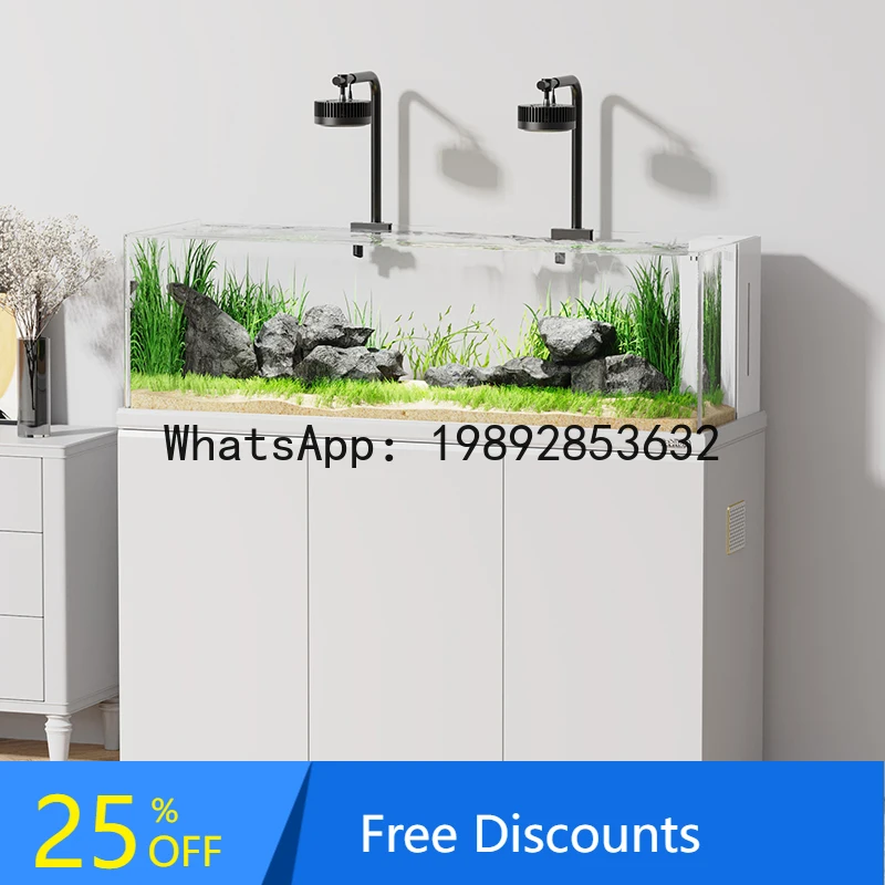 

YFY New Large Living Room Screen Partition Bottom Filter Goldfish Vertical Floor-standing Ecological Stream Tank