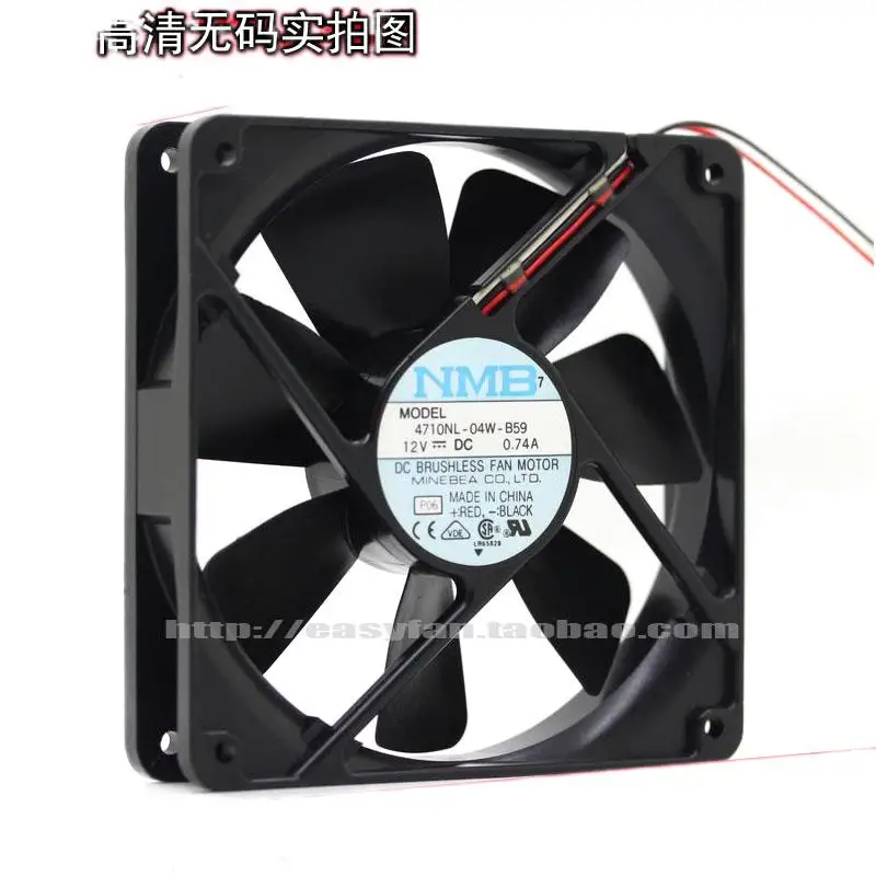 

NMB 4710NL-04W-B59 12cm 12V 0.74A Large Air Volume Dual Ball 12025 Cooling Fan 120×120×25mm Cooler