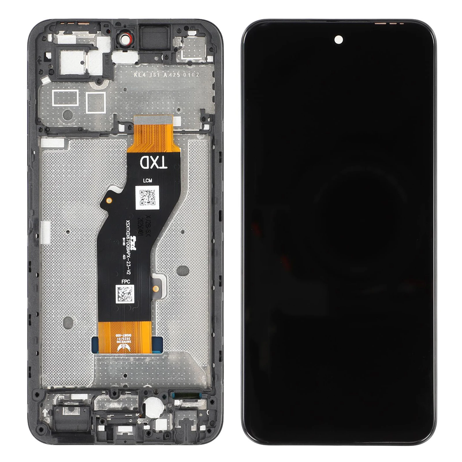 For TECNO Spark Go 1 KL4 Grade C LCD Screen and Digitizer Assembly + Frame (Without Logo)