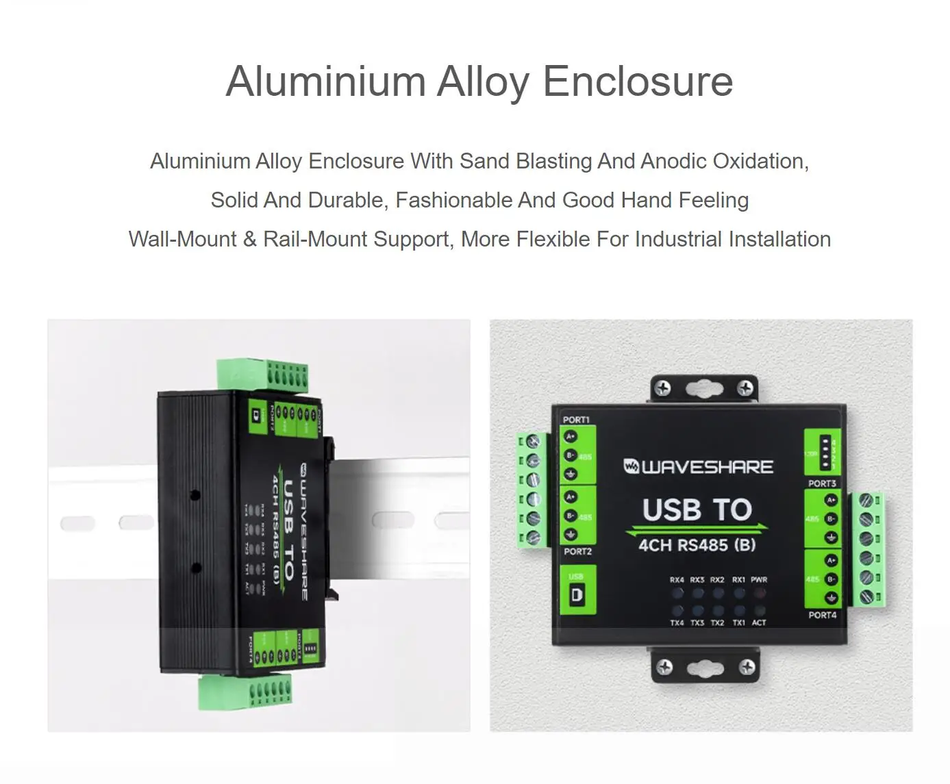 Industrial Isolated USB To 4Ch RS485 Converter (B), CH344L Chip, Multi Protection Circuits, Multi Systems Support