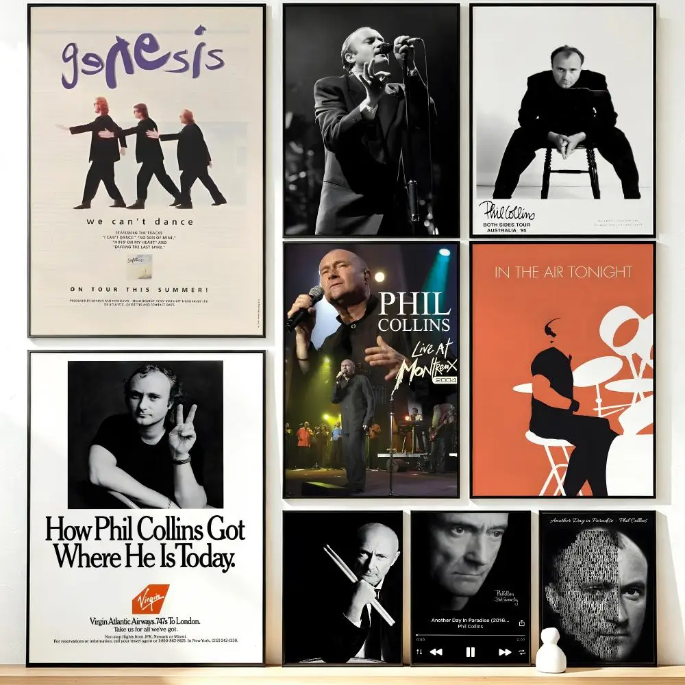music Phil Collins Poster HD Poster Sophisticated Modern Aesthetic Wall Art For Living Room Bedroom Office Cafe Decor