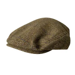 Striped Gray New Wool Flat Cap Men's Keep Warm Gatsby Ivy Cap Irish Hunting Hat Newsboy Driver Cabbies Berets 14