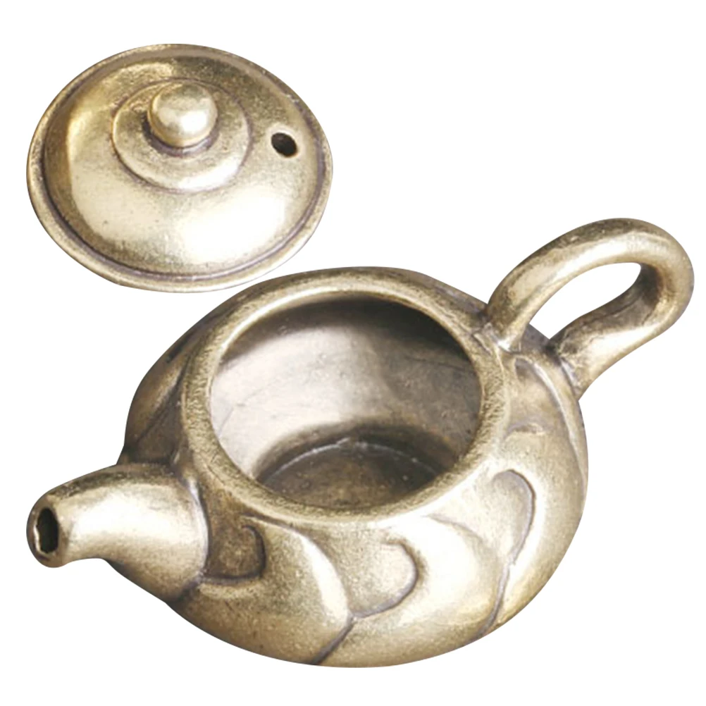 

Exquisite Brass Teapot Statue Retro Design Compact Size Desktop Decoration Gold Table Decor Brass Decor Teapot Shaped Figurine