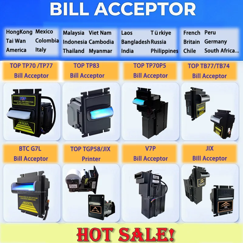 

TB77 Plastic Coin-Operated Crane Machine 1-Year Warranty Bill Acceptor for Game Machines