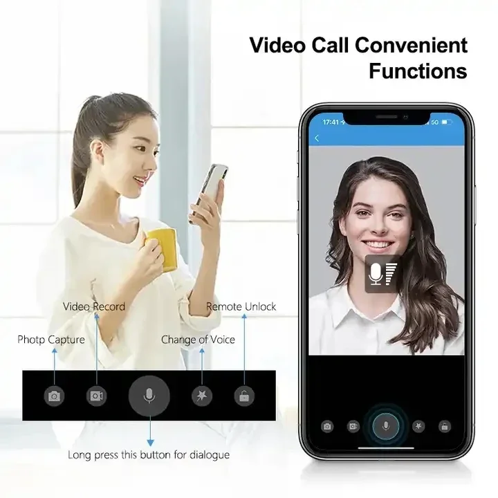 SZMYQ Tuya Smart Home App Control Door Lock with Camera WiFi 3D Full-Automatic Face Recognition & Video Intercom Smart Lock