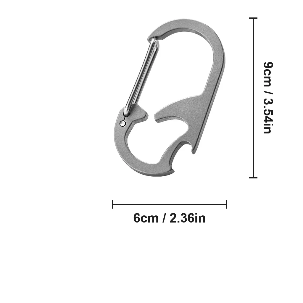 Keychain Bottle Opener, Titanium Carabiner Key Chain Clip, No-Spring Design Cool Keychain for Men Women Compact EDC