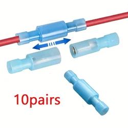 10Pairs Nylon Bullet Quick Connectors Disconnect Insulated Electric Terminals Female Male Butt Wire Crimp Connector