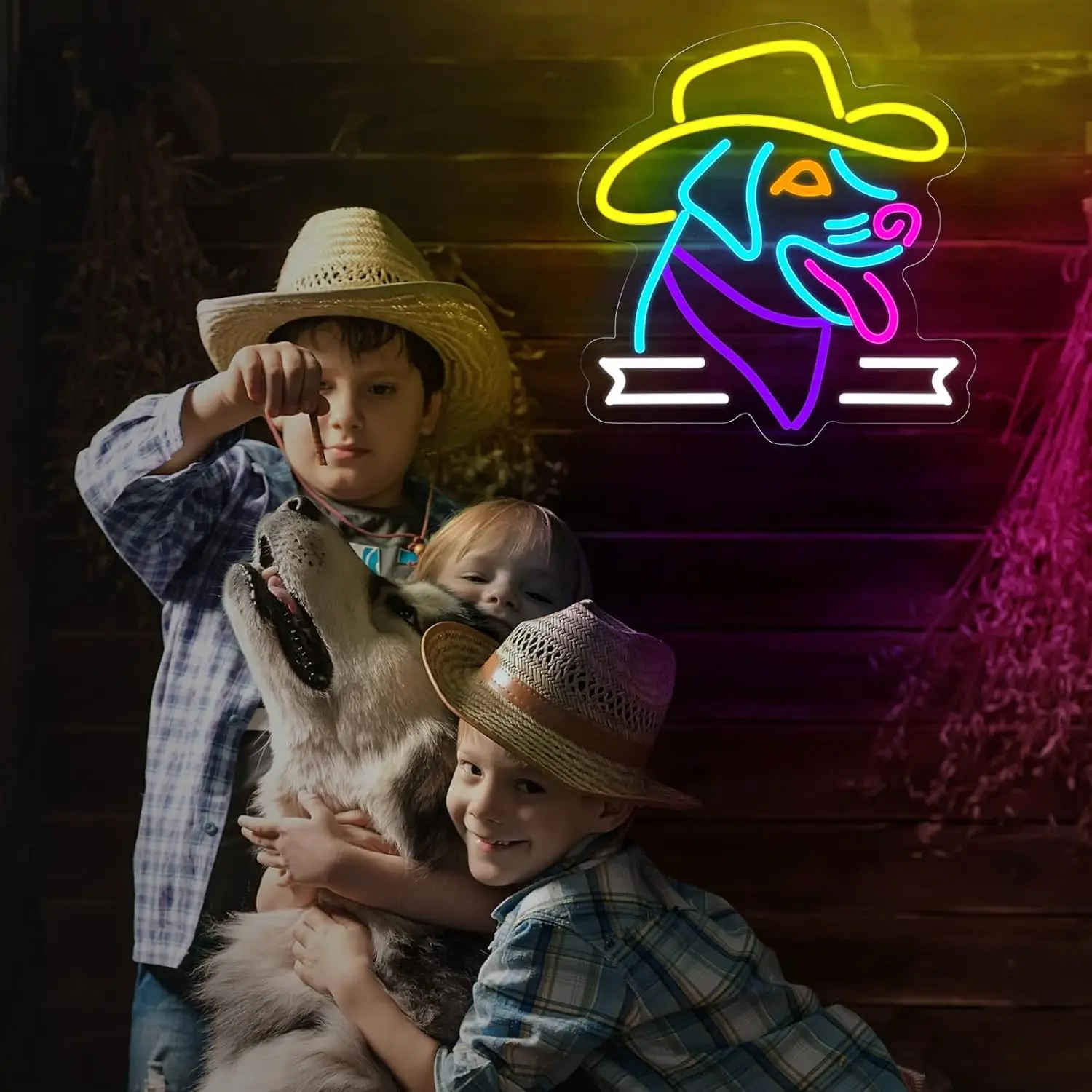 

Cowboy Dog Neon Light Sign Dimmable LED Neon Sign For Wall Decor Room Party Shop Club Bar Game Room Decor Birthday Art Cool Gift